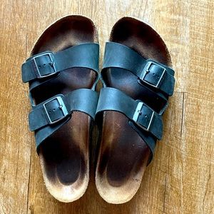 Black Birkenstock Arizona mens 45 black raw leather